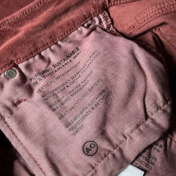 AG Adriano Goldschmeid The Farrah high rise jeans size 30 brown red preppy - Picture 10 of 16